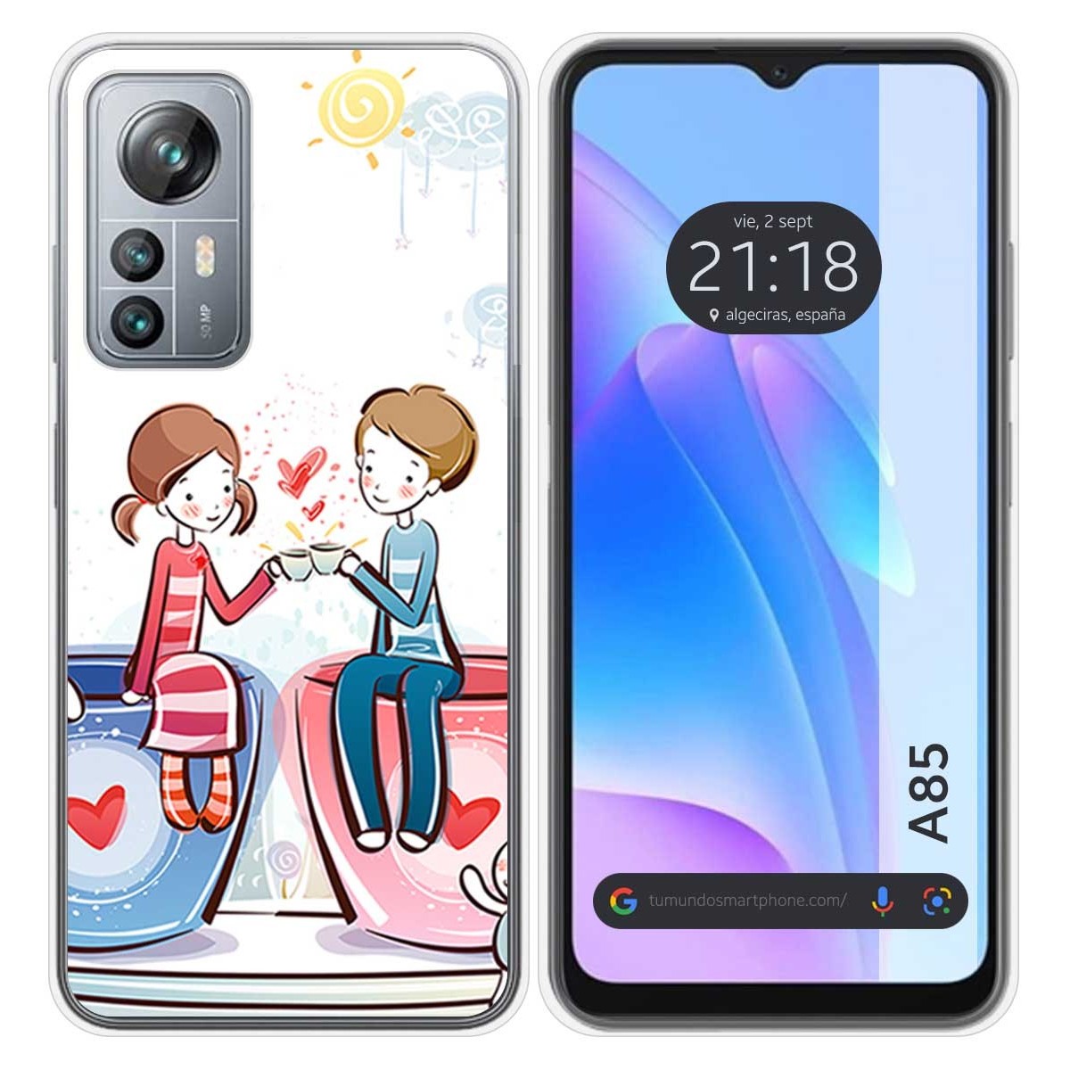 Funda Silicona para Blackview A85 diseño Café Dibujos
