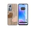 Funda Silicona para Blackview A85 diseño Corazones Madera Dibujos