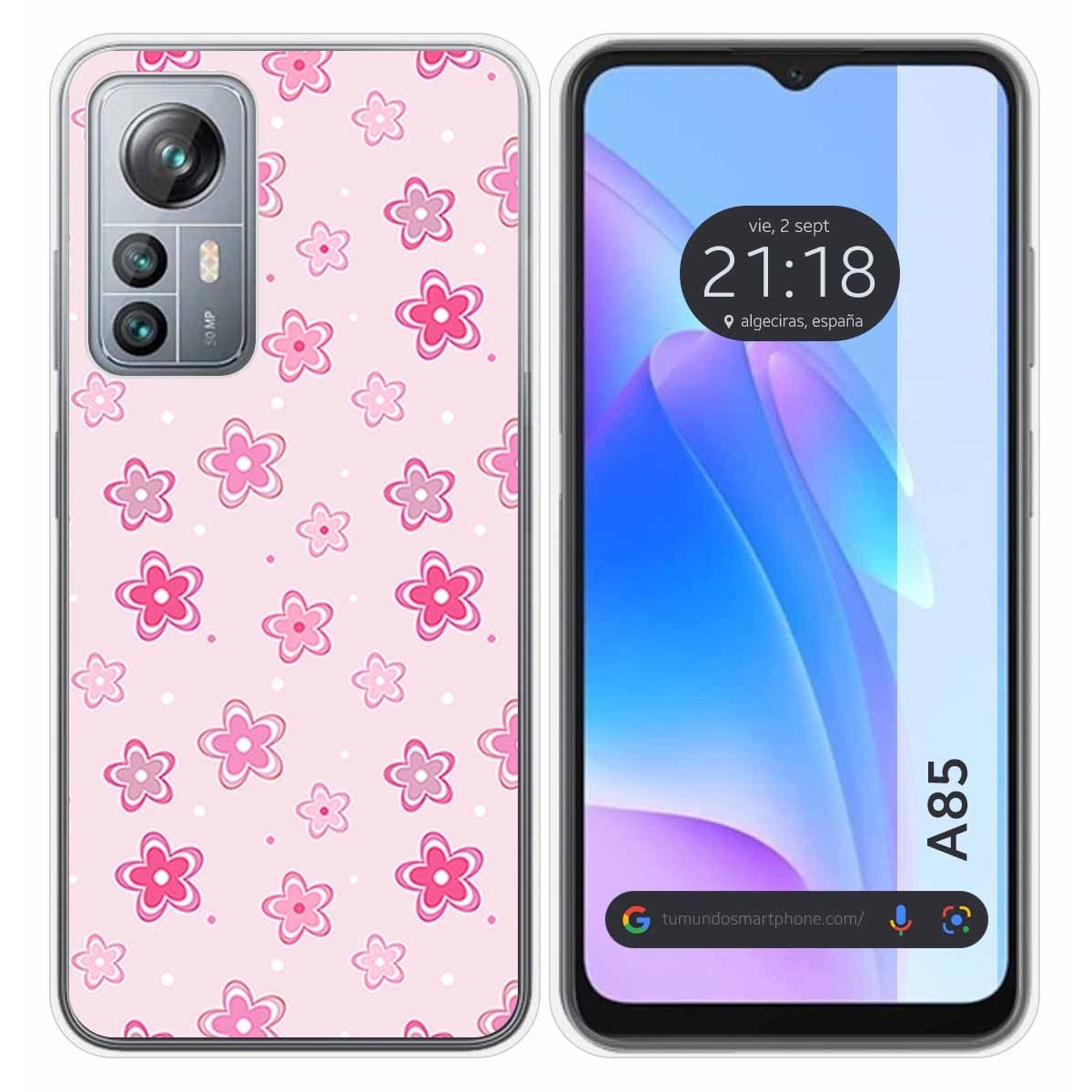 Funda Silicona para Blackview A85 diseño Flores Dibujos