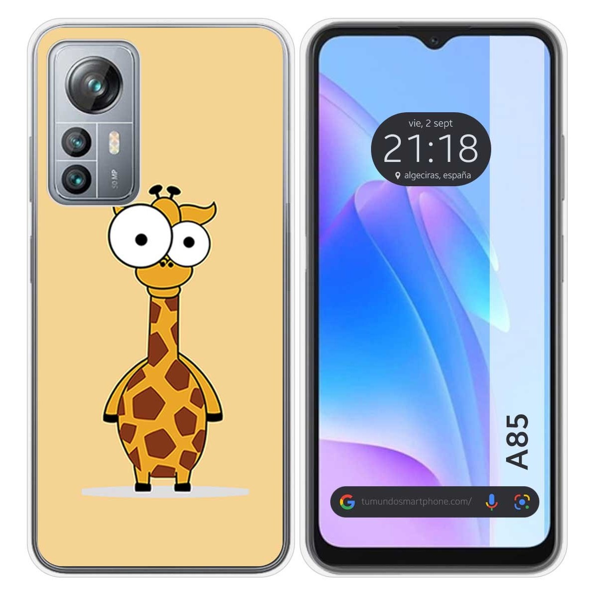 Funda Silicona para Blackview A85 diseño Jirafa Dibujos