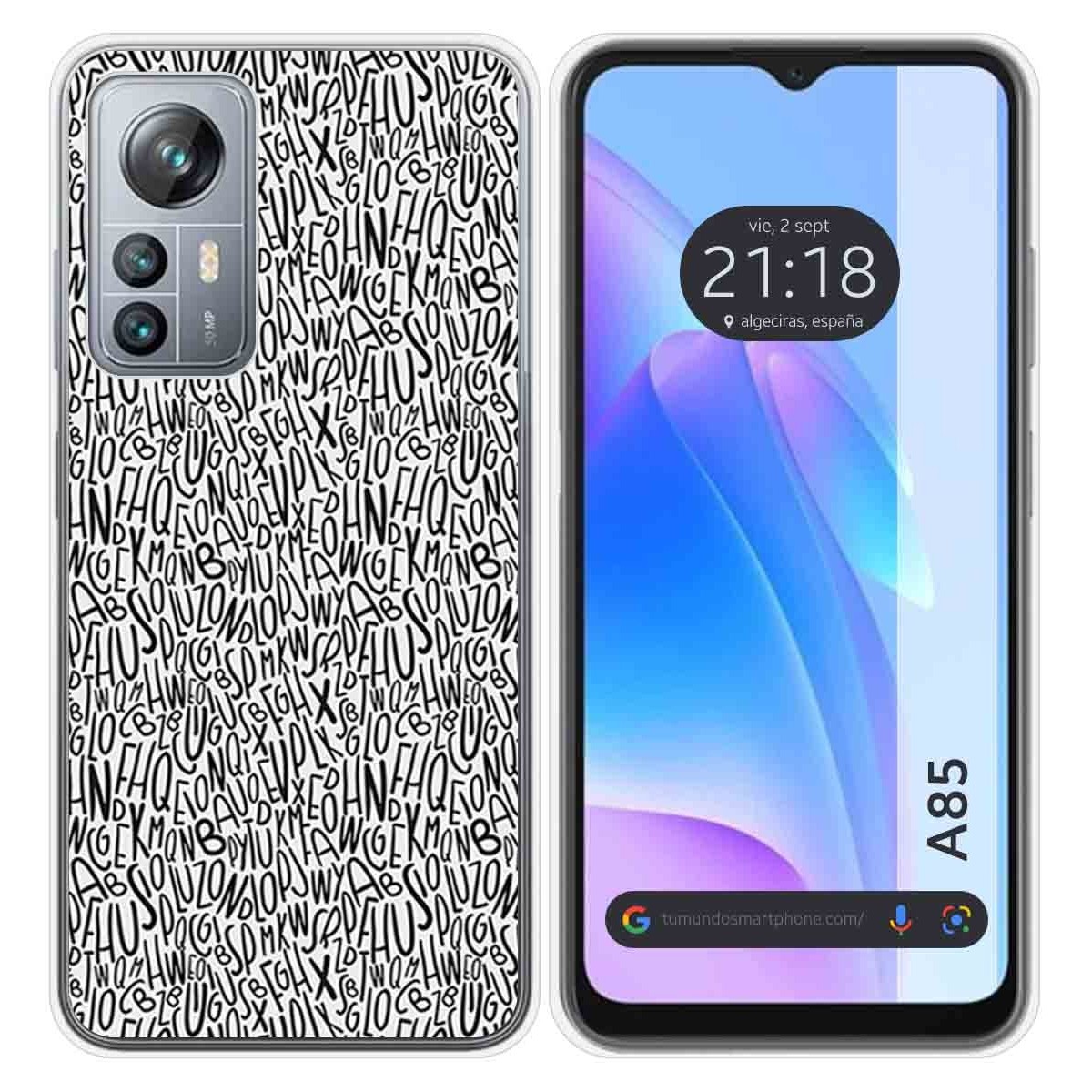 Funda Silicona para Blackview A85 diseño Letras Dibujos