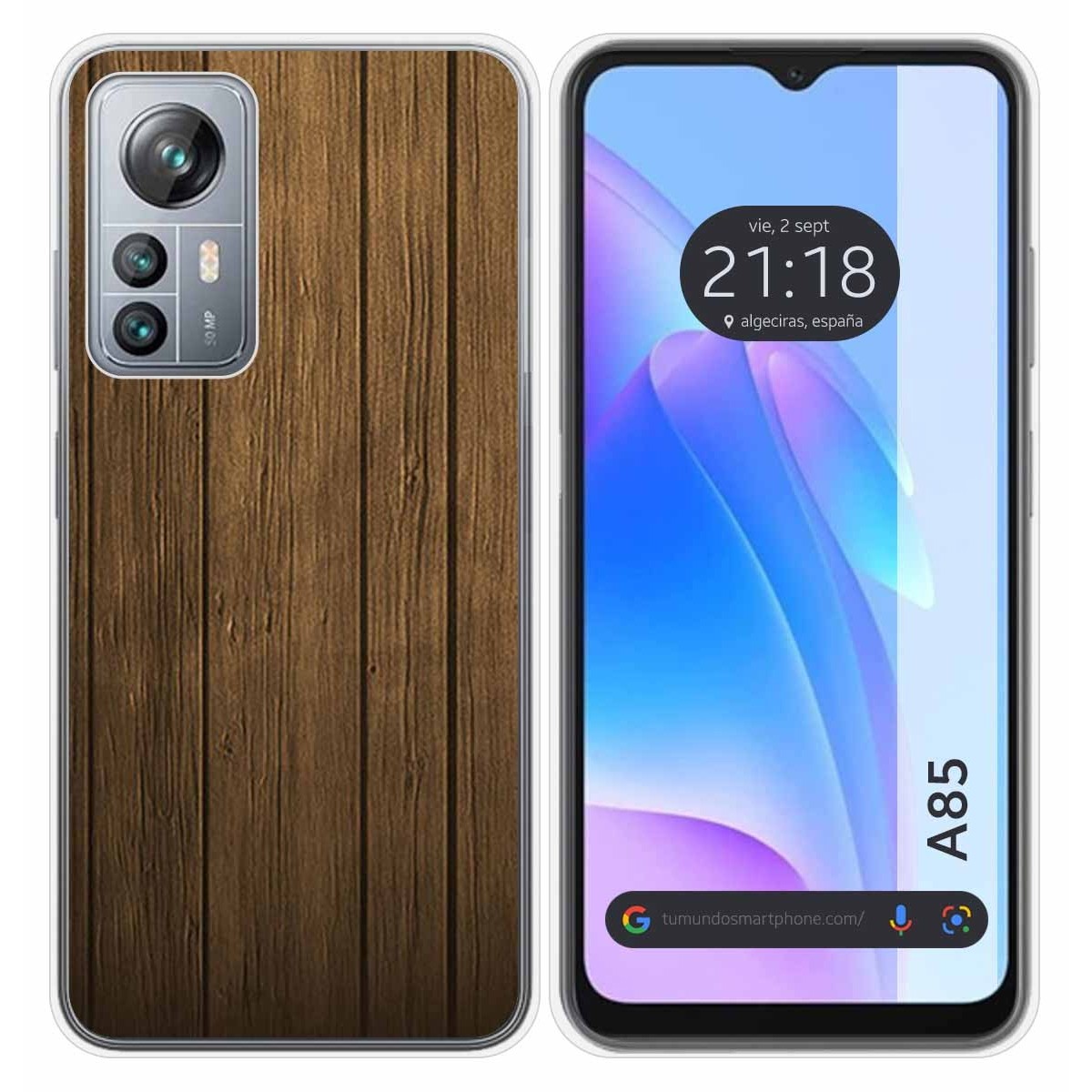 Funda Silicona para Blackview A85 diseño Madera Dibujos