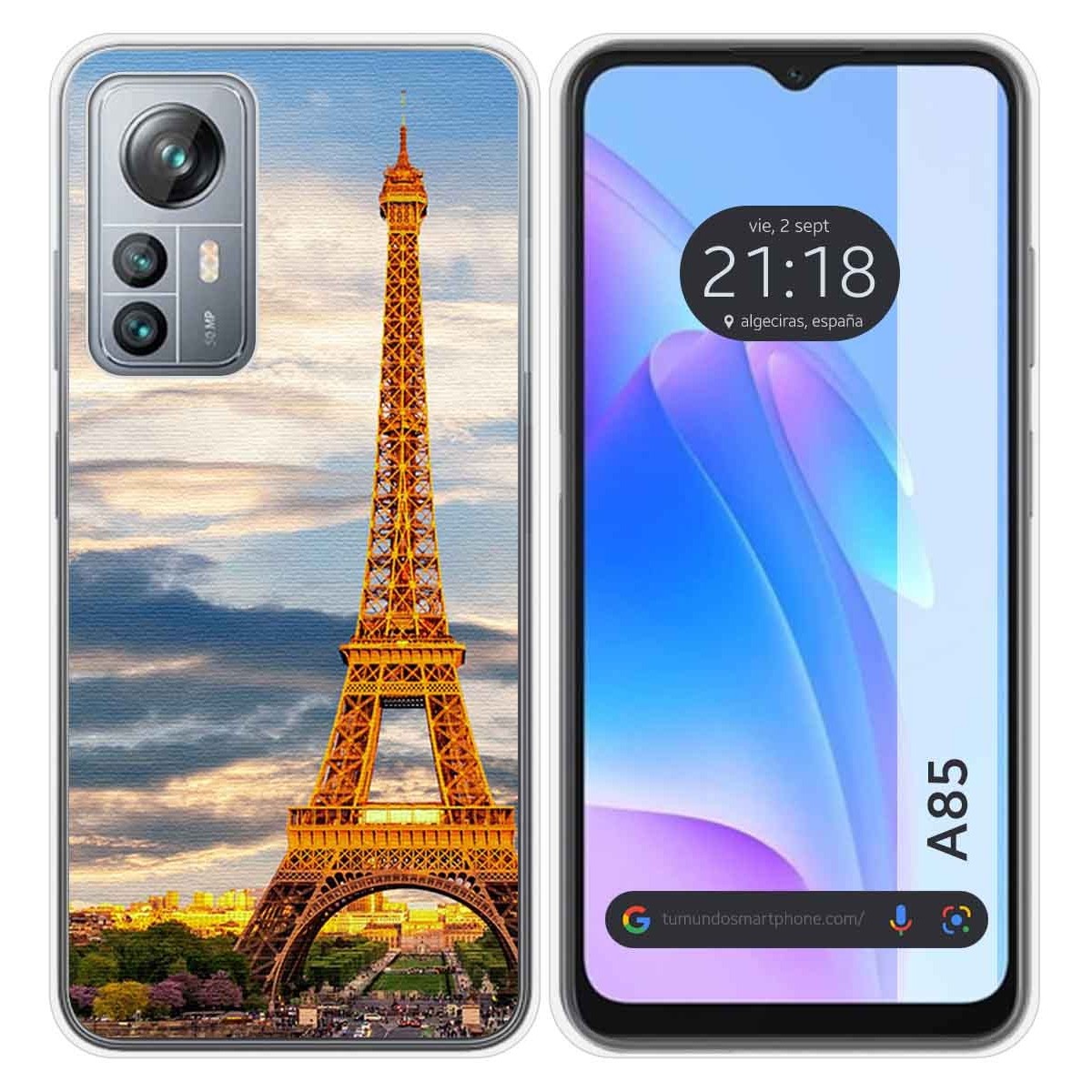 Funda Silicona para Blackview A85 diseño Paris Dibujos