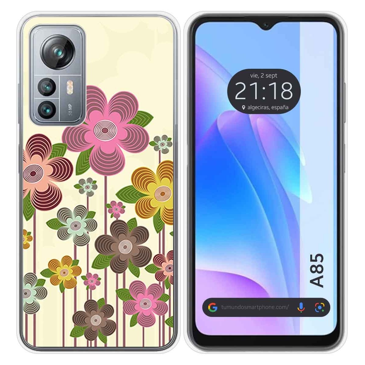 Funda Silicona para Blackview A85 diseño Primavera En Flor Dibujos
