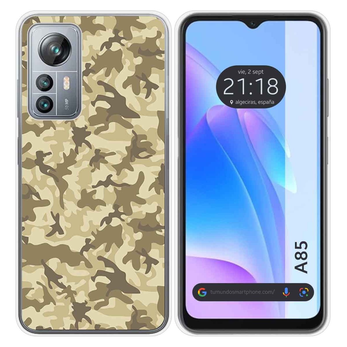 Funda Silicona para Blackview A85 diseño Sand Camuflaje Dibujos