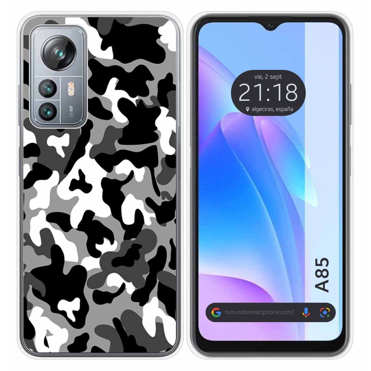 Funda Silicona para Blackview A85 diseño Snow Camuflaje Dibujos