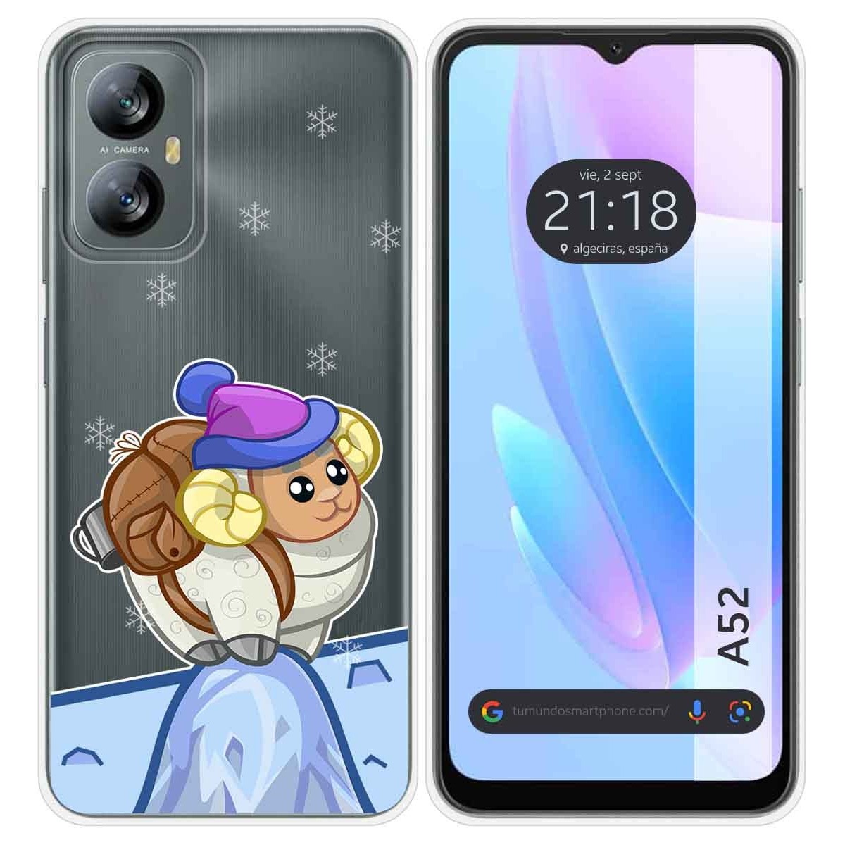 Funda Silicona Transparente para Blackview A52 diseño Cabra Dibujos