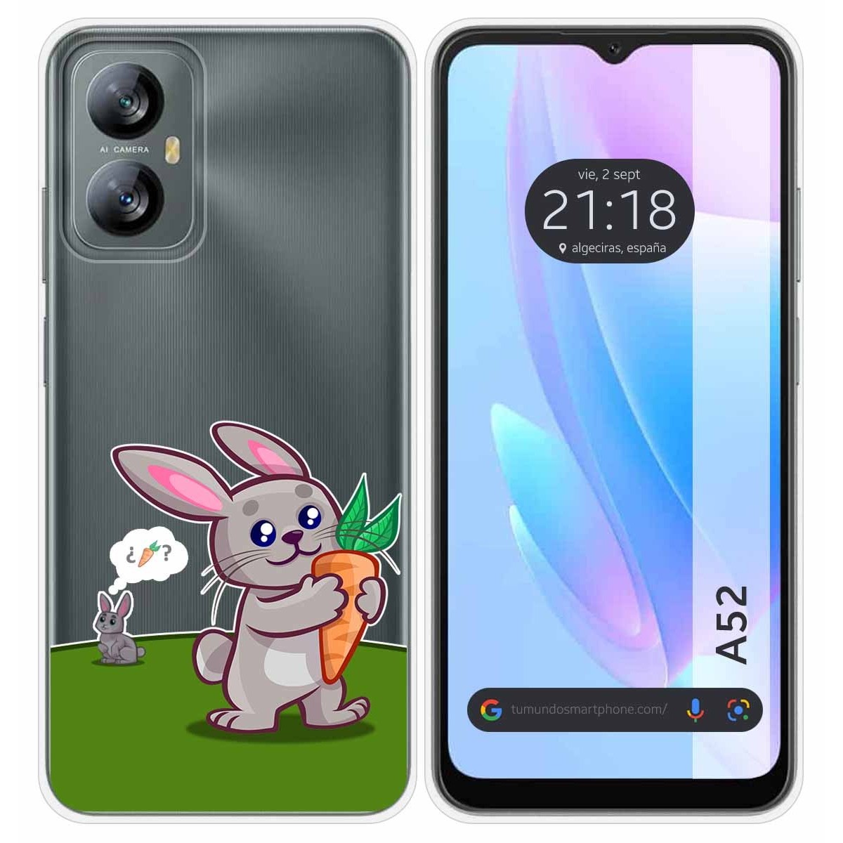 Funda Silicona Transparente para Blackview A52 diseño Conejo Dibujos