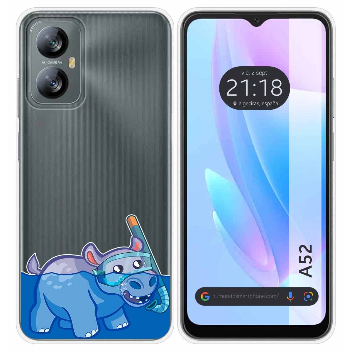 Funda Silicona Transparente para Blackview A52 diseño Hipo Dibujos
