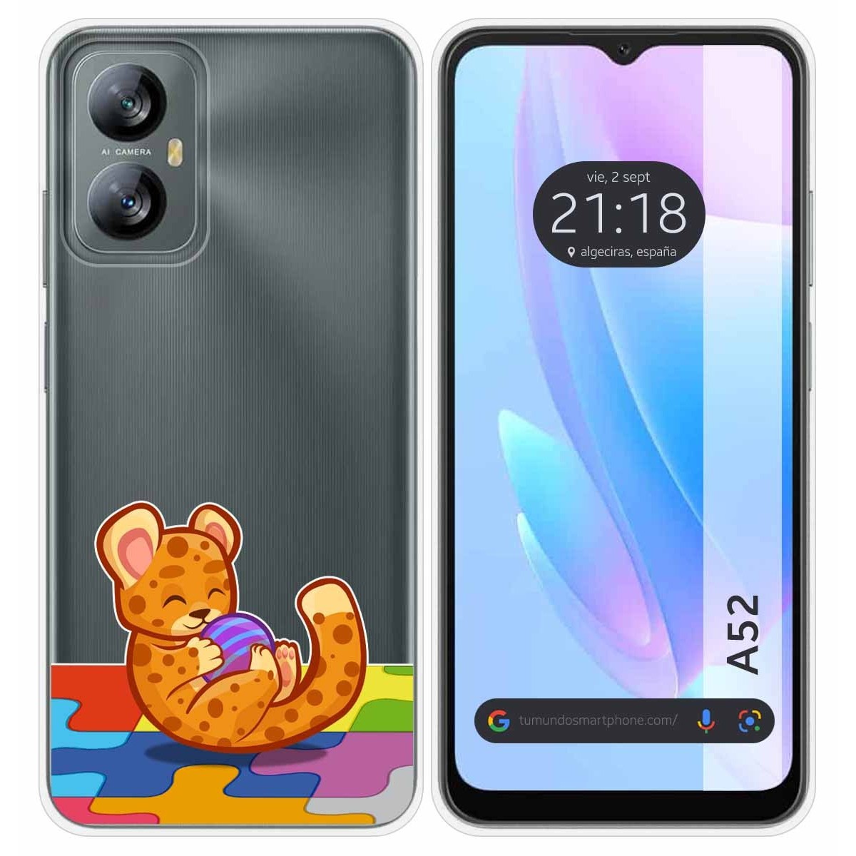 Funda Silicona Transparente para Blackview A52 diseño Leopardo Dibujos