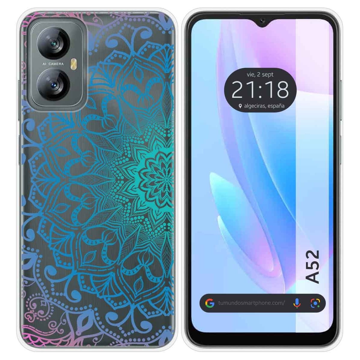 Funda Silicona Transparente para Blackview A52 diseño Mandala Dibujos