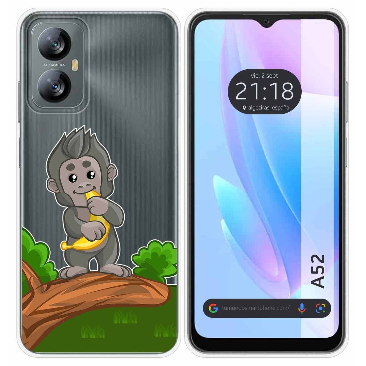 Funda Silicona Transparente para Blackview A52 diseño Mono Dibujos