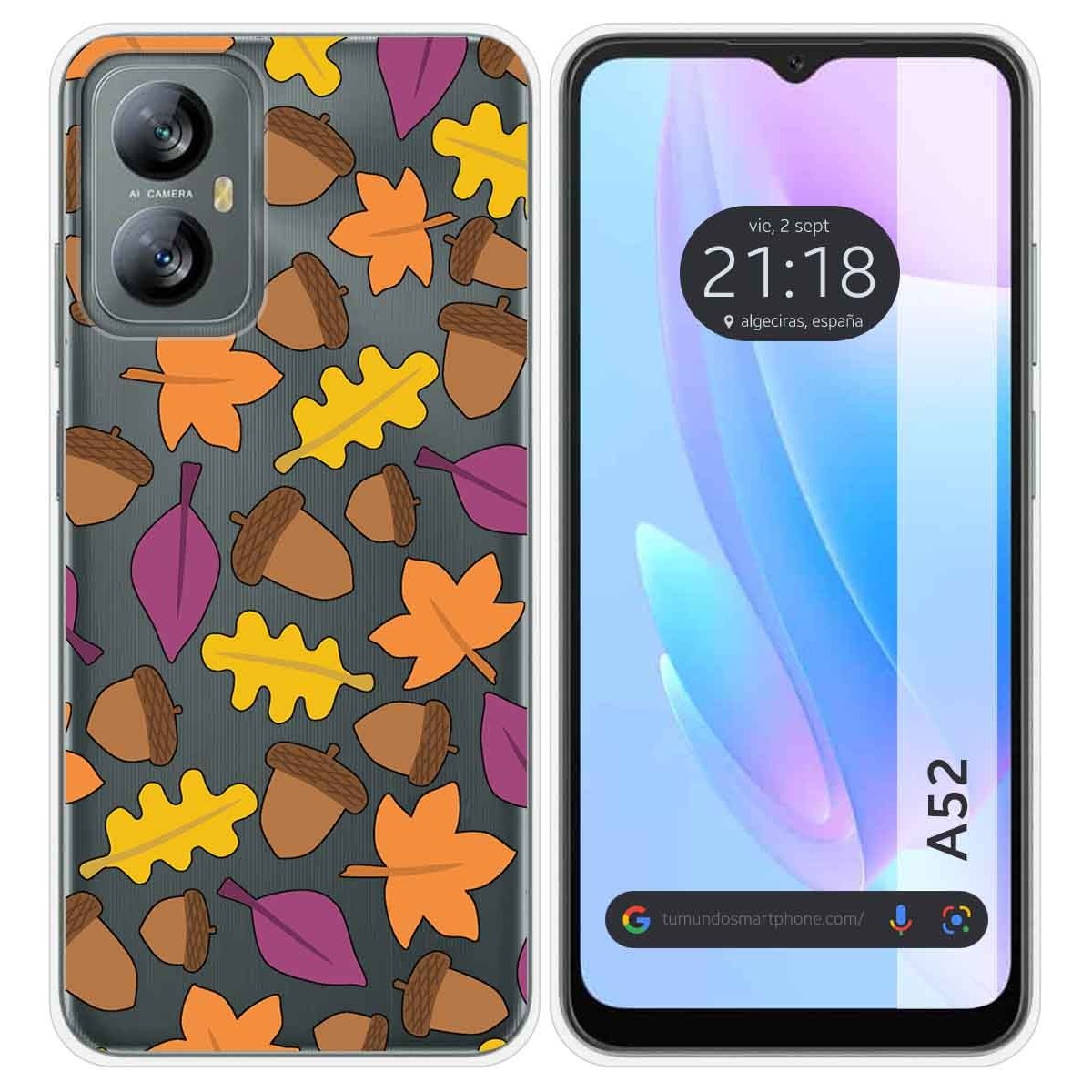 Funda Silicona Transparente para Blackview A52 diseño Otoño Dibujos