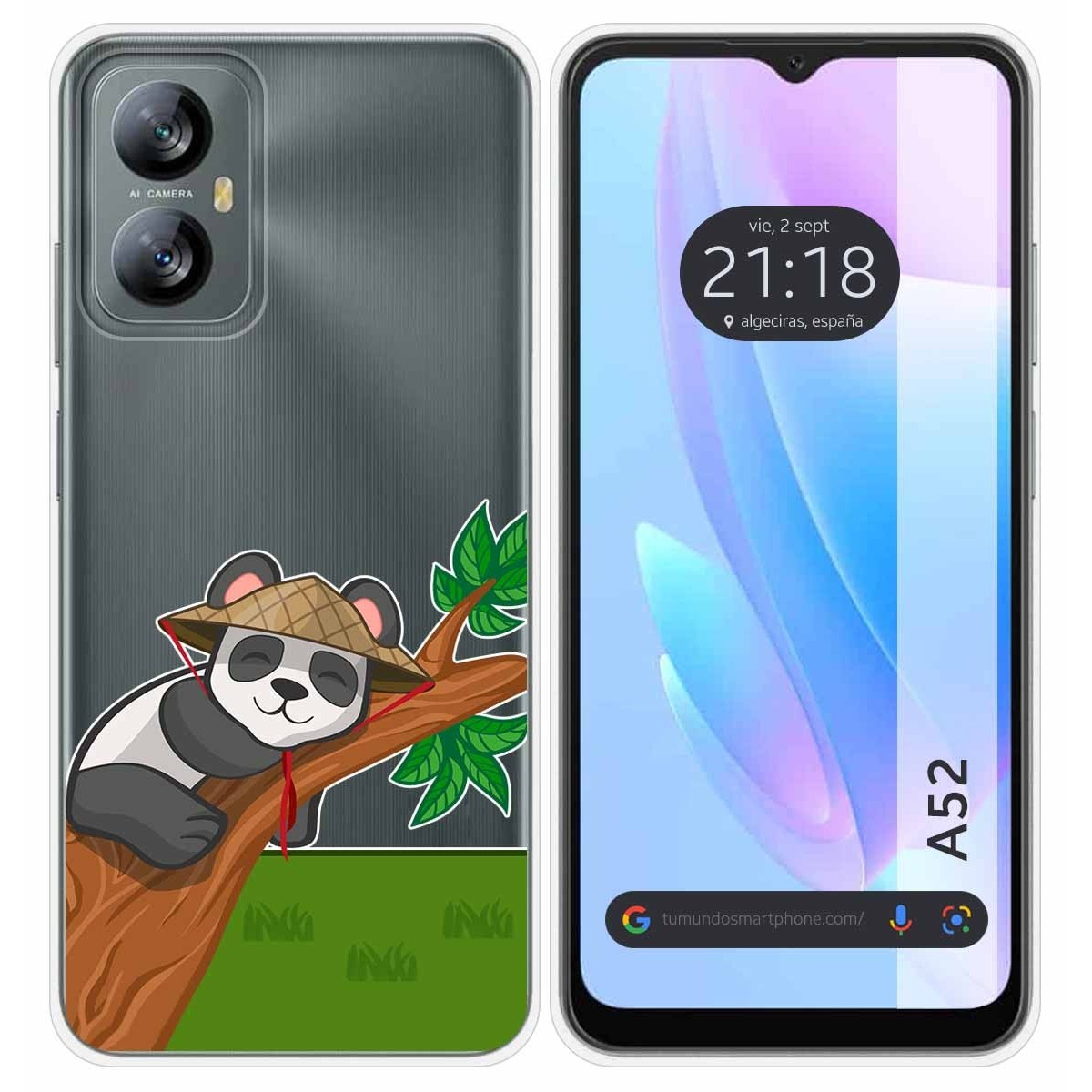 Funda Silicona Transparente para Blackview A52 diseño Panda Dibujos
