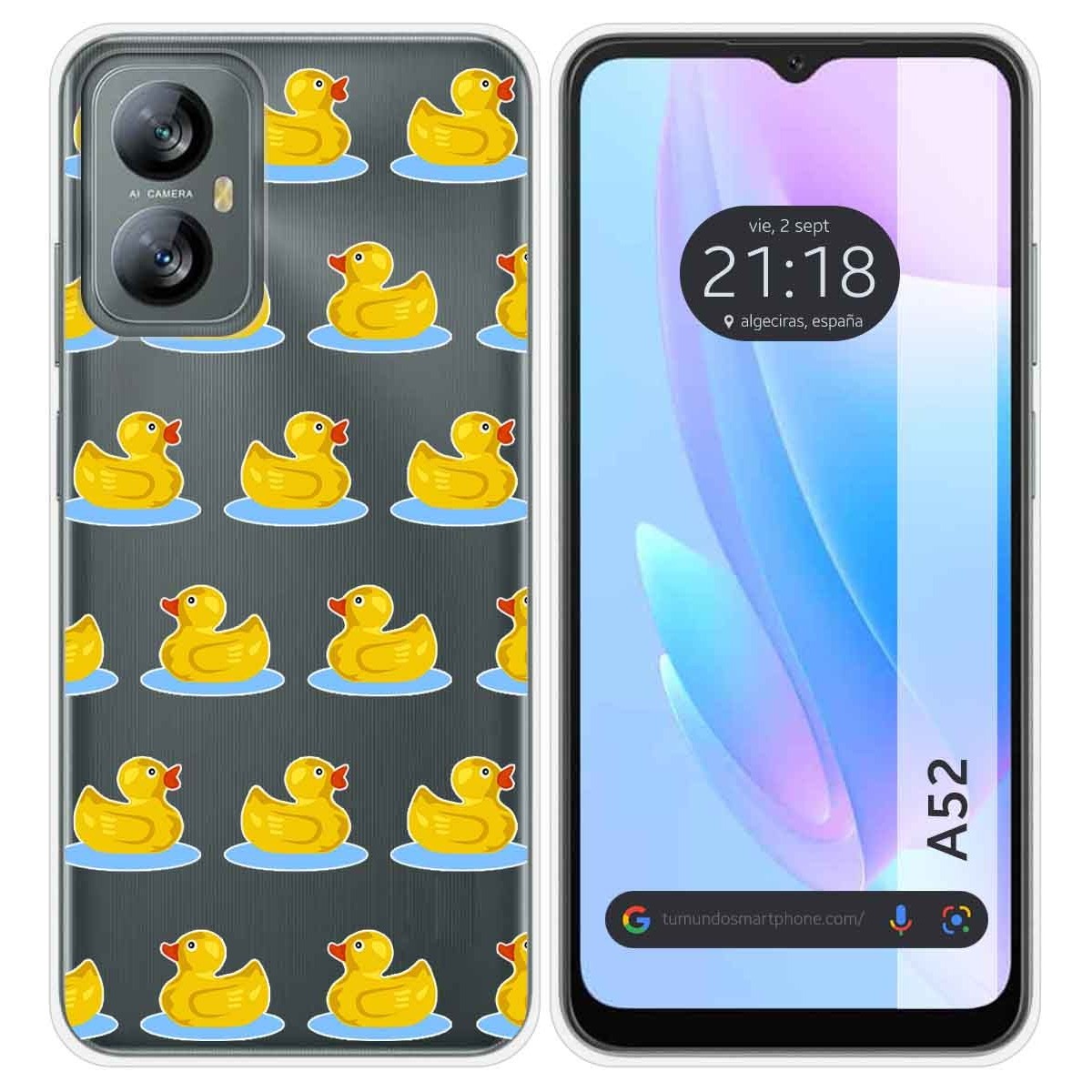 Funda Silicona Transparente para Blackview A52 diseño Pato Dibujos