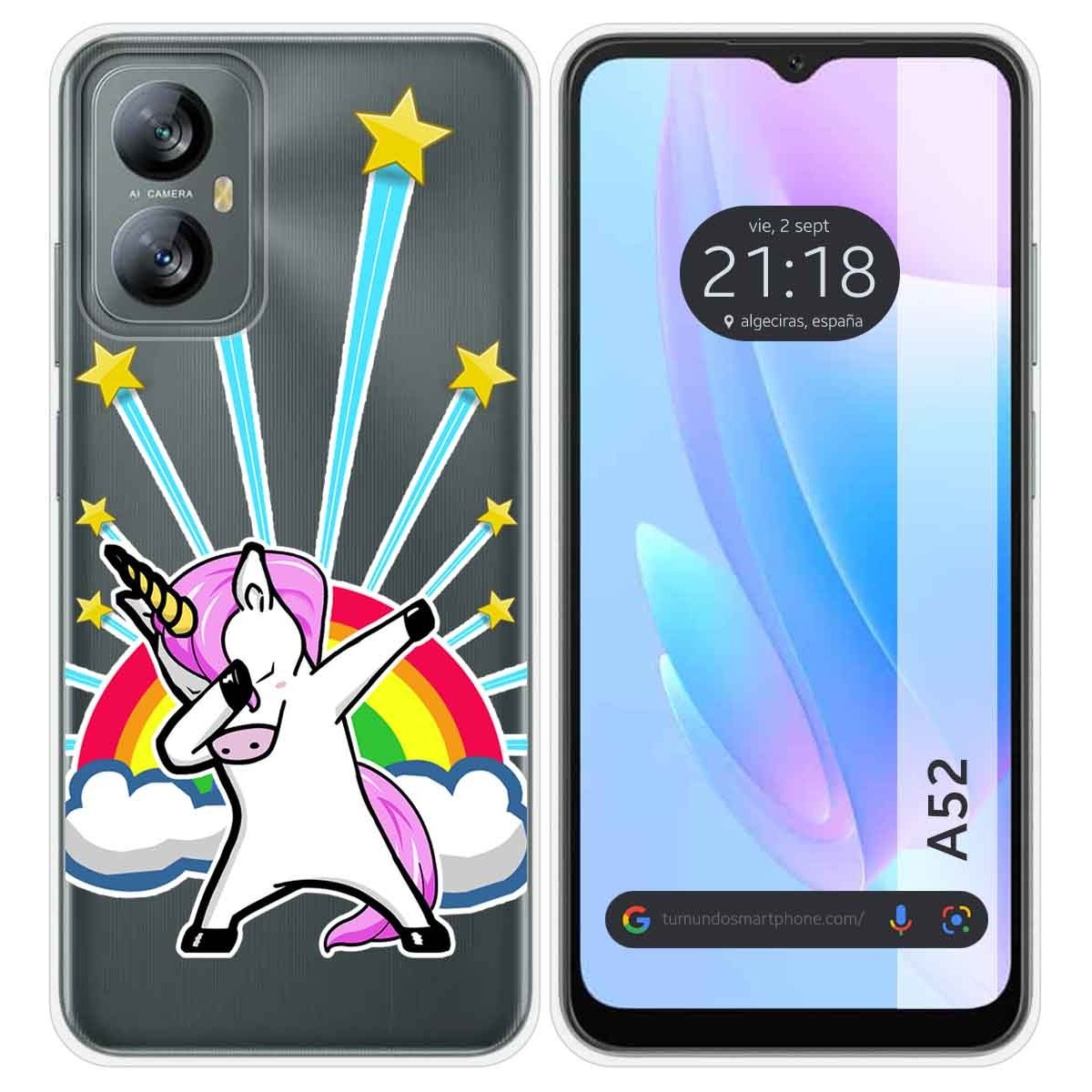 Funda Silicona Transparente para Blackview A52 diseño Unicornio Dibujos