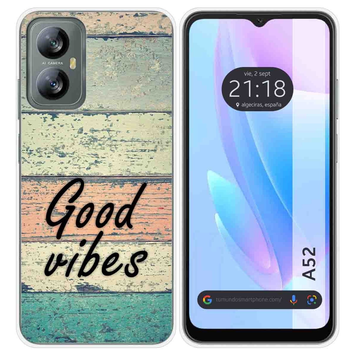 Funda Silicona para Blackview A52 diseño Madera 01 Dibujos