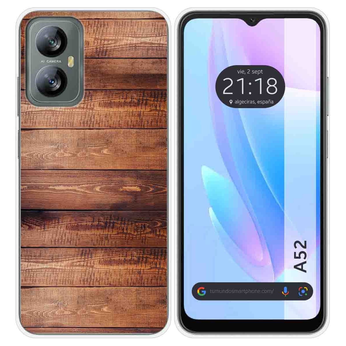 Funda Silicona para Blackview A52 diseño Madera 02 Dibujos