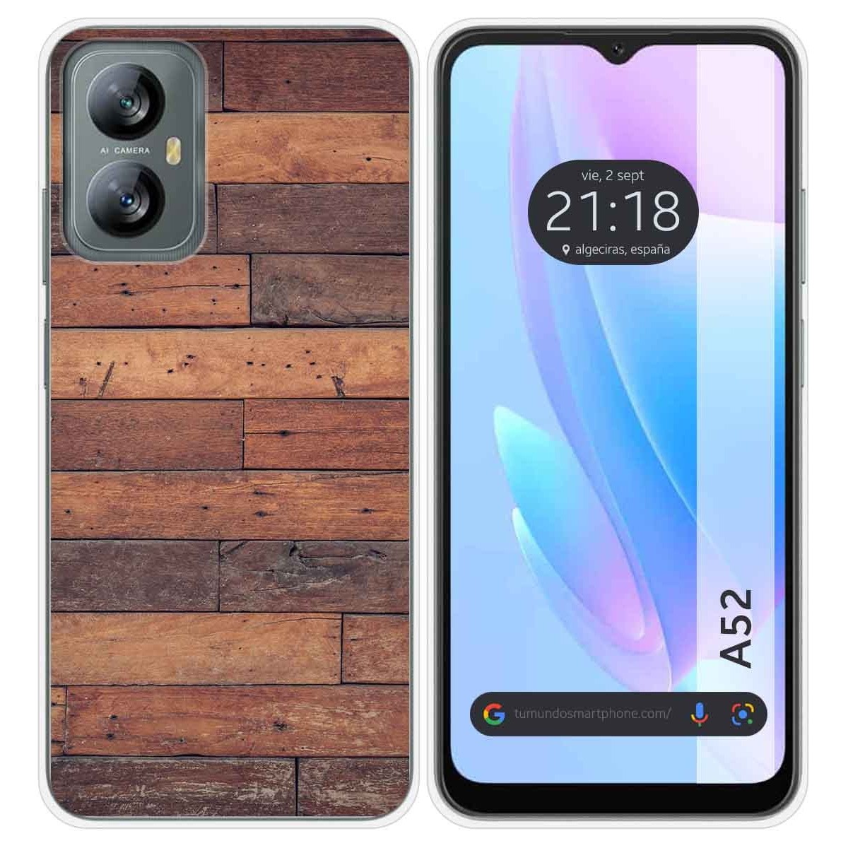 Funda Silicona para Blackview A52 diseño Madera 03 Dibujos