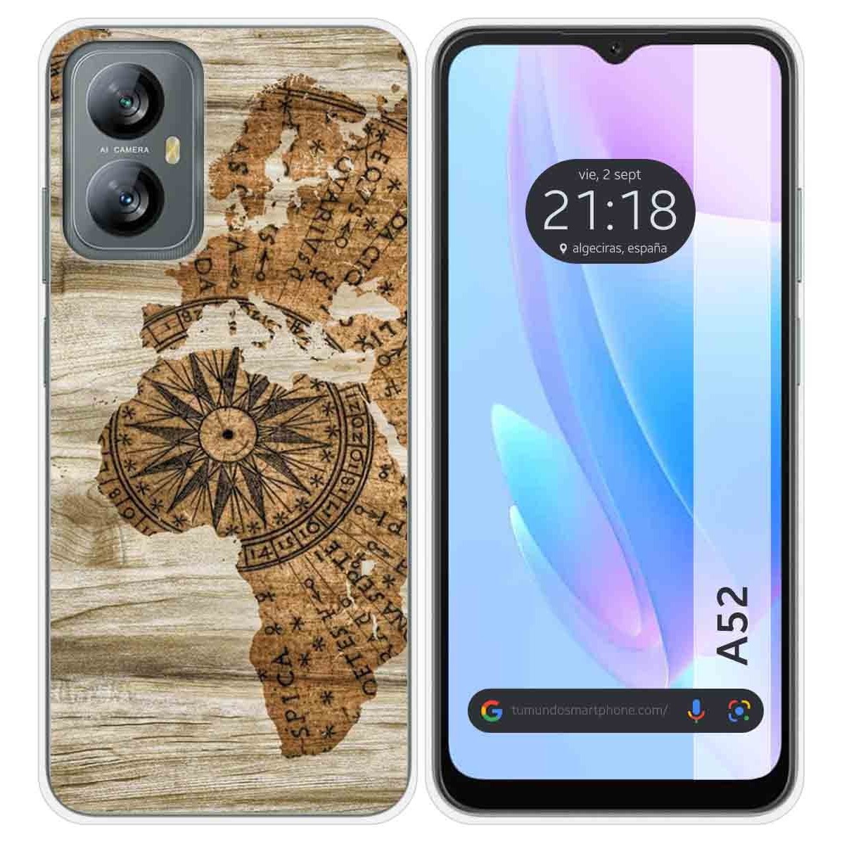 Funda Silicona para Blackview A52 diseño Madera 07 Dibujos