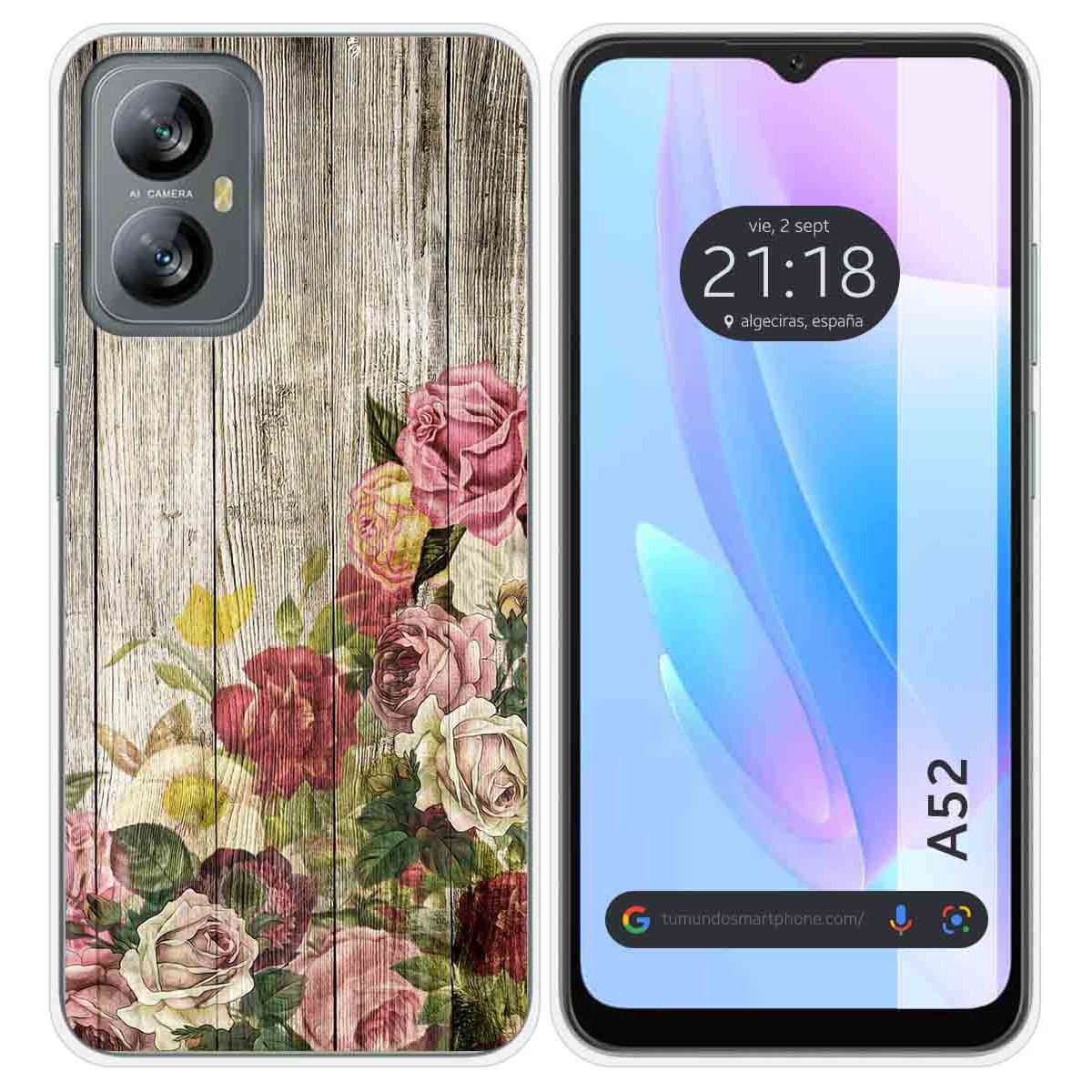 Funda Silicona para Blackview A52 diseño Madera 08 Dibujos