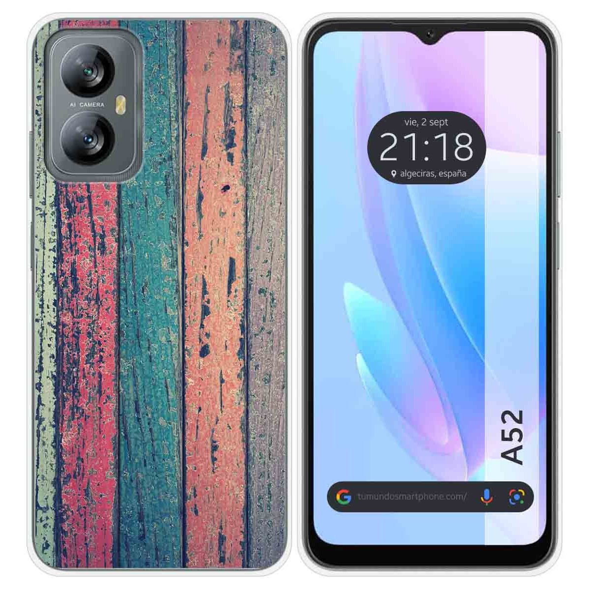 Funda Silicona para Blackview A52 diseño Madera 10 Dibujos