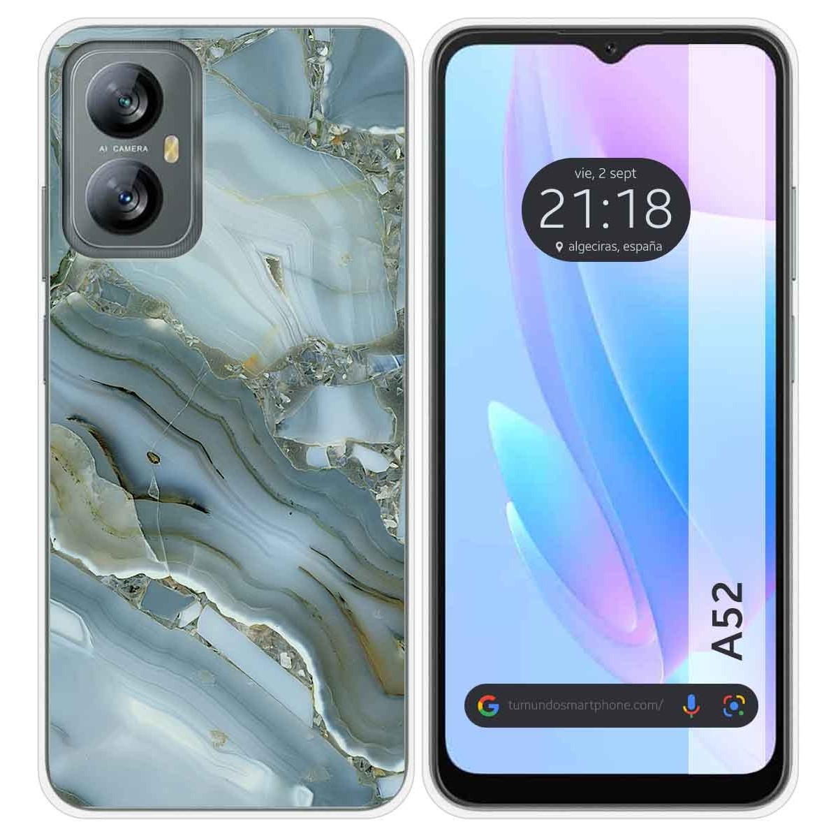 Funda Silicona para Blackview A52 diseño Mármol 09 Dibujos