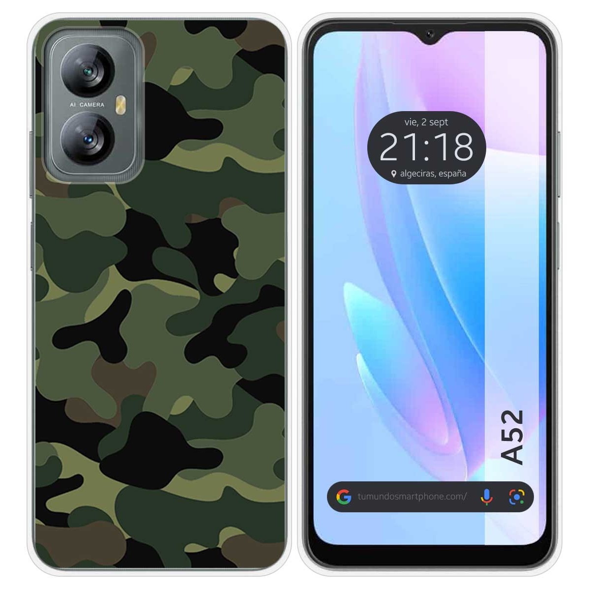 Funda Silicona para Blackview A52 diseño Camuflaje Dibujos
