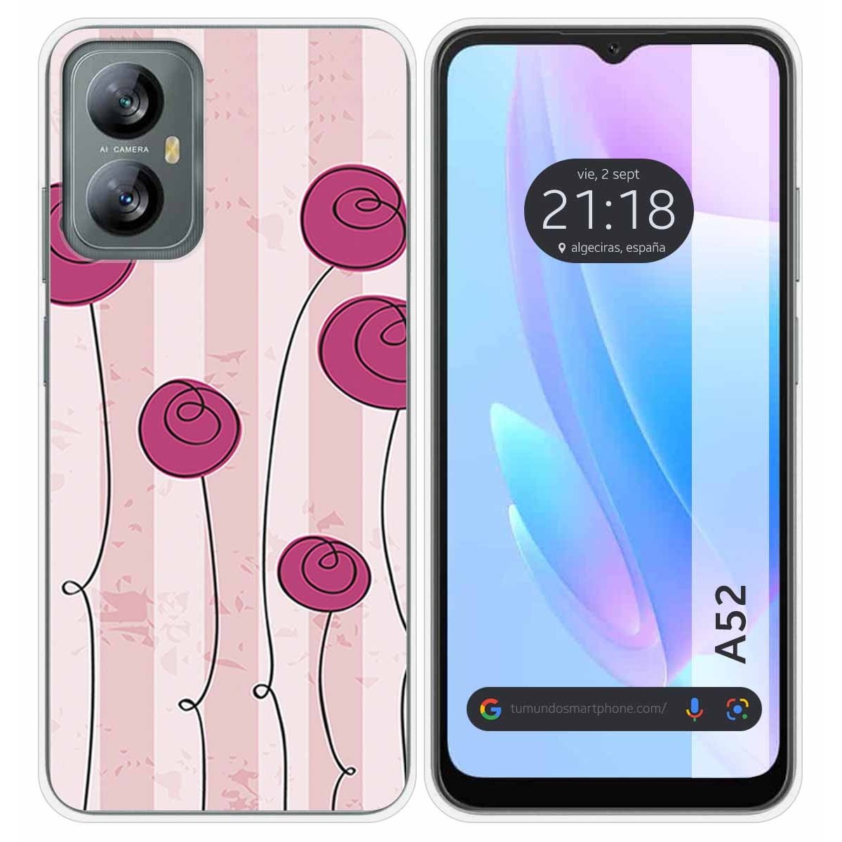 Funda Silicona para Blackview A52 diseño Flores Vintage Dibujos