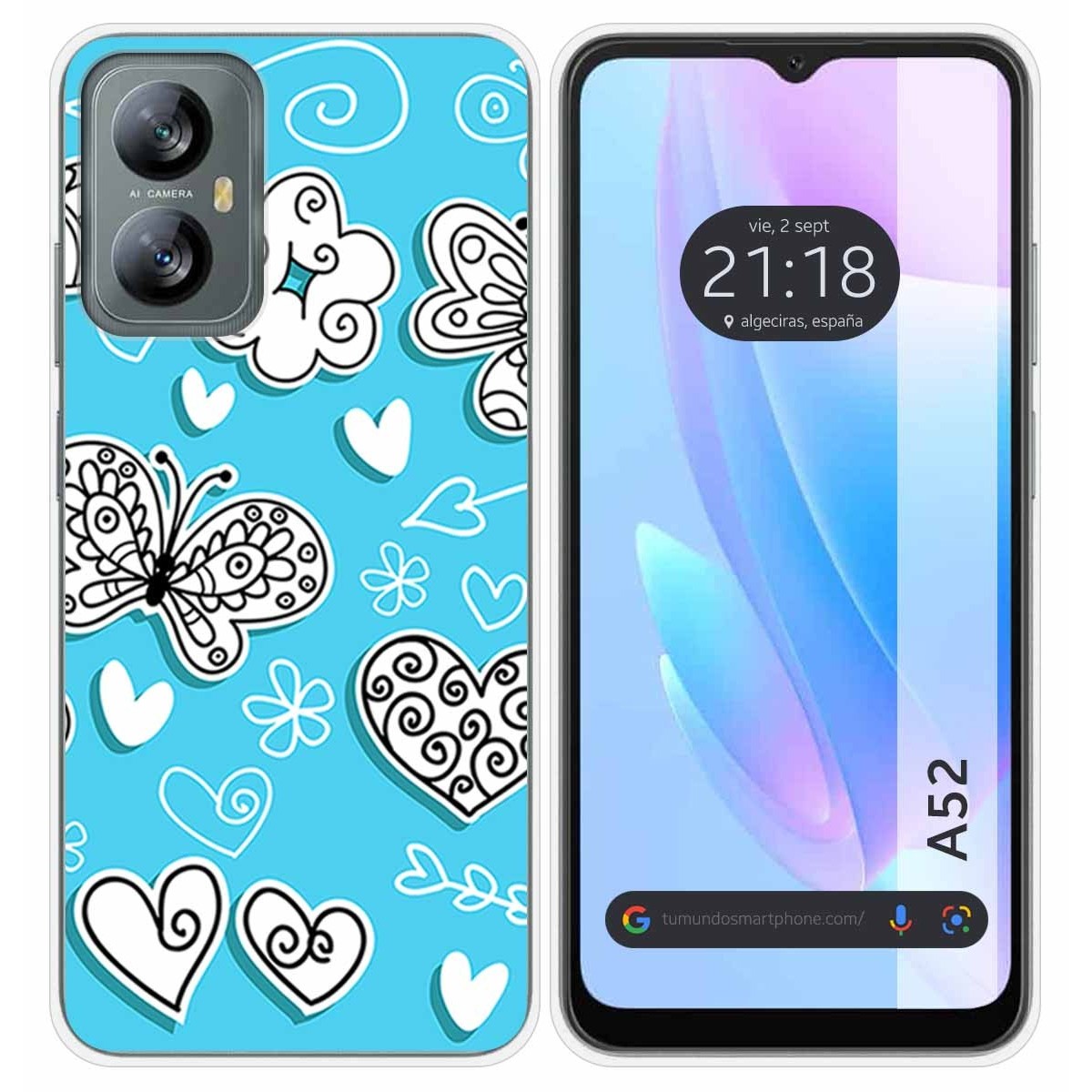 Funda Silicona para Blackview A52 diseño Mariposas Dibujos
