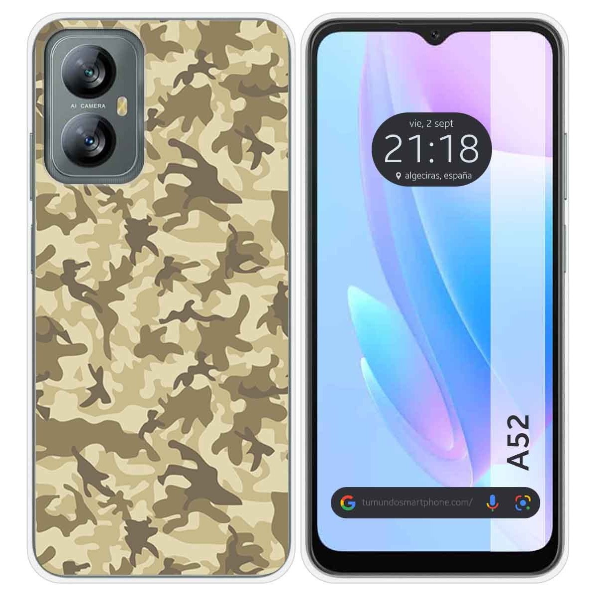 Funda Silicona para Blackview A52 diseño Sand Camuflaje Dibujos