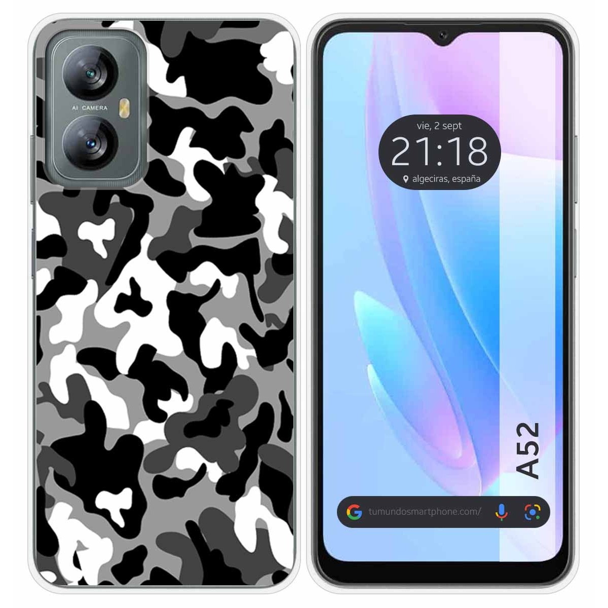 Funda Silicona para Blackview A52 diseño Snow Camuflaje Dibujos