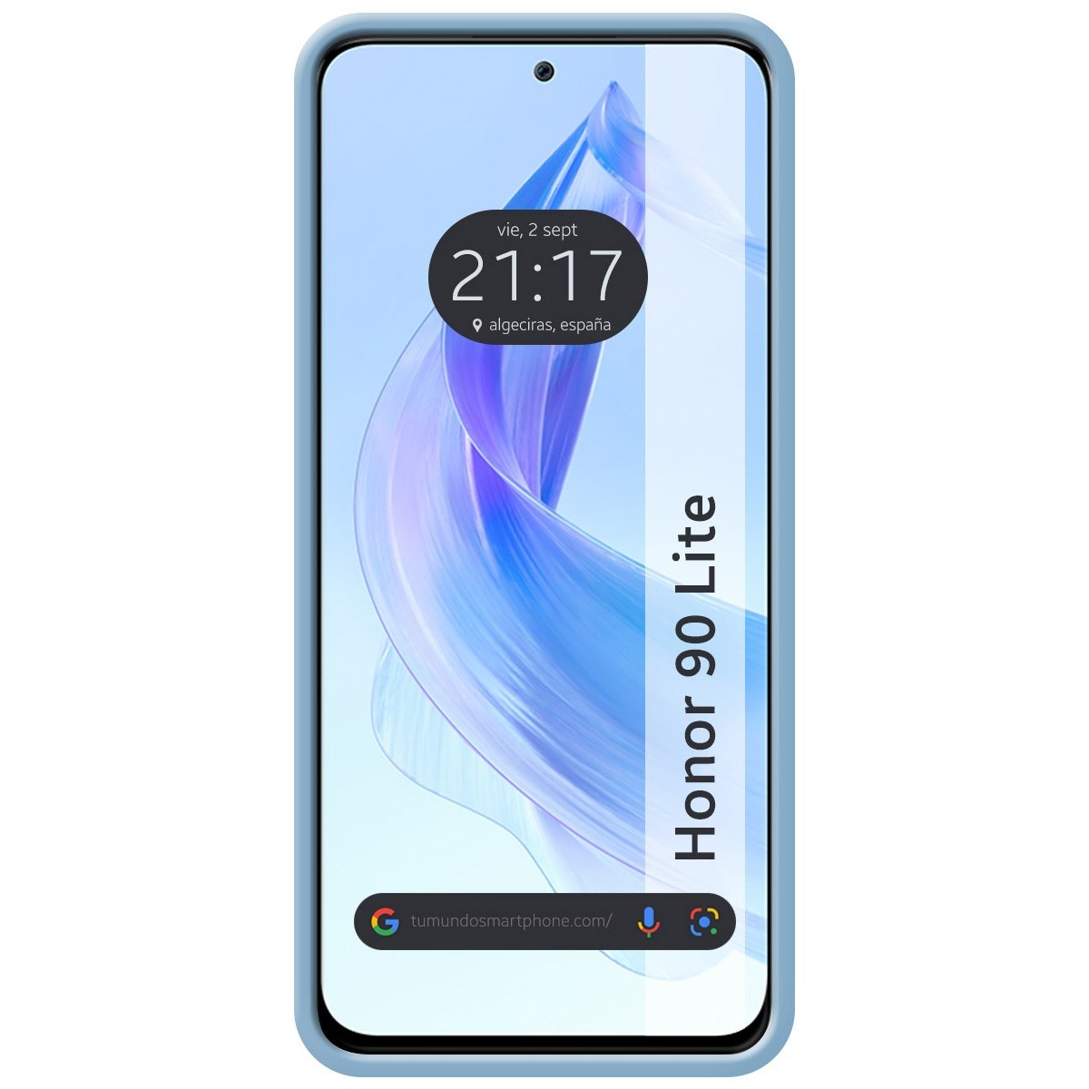 Funda Silicona Líquida Ultra Suave compatible con Huawei Honor 90 lite 5G color Azul