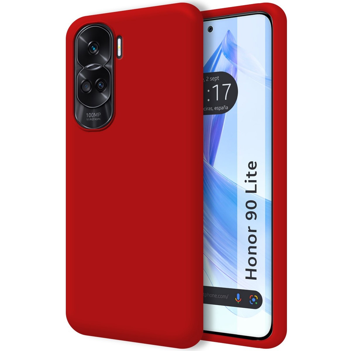 Funda Silicona Líquida Ultra Suave compatible con Huawei Honor 90 lite 5G color Roja