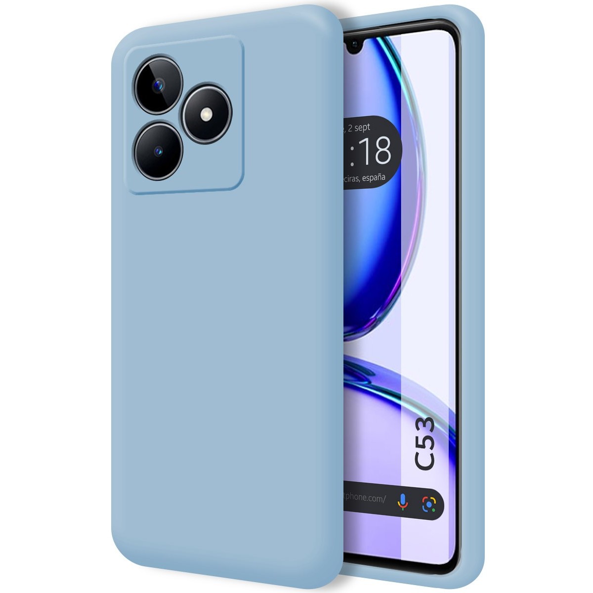 Funda Silicona Líquida Ultra Suave para Realme C53 color Azul
