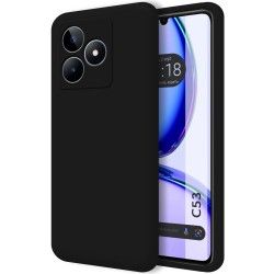 Funda Silicona Líquida Ultra Suave para Realme C53 color Negra