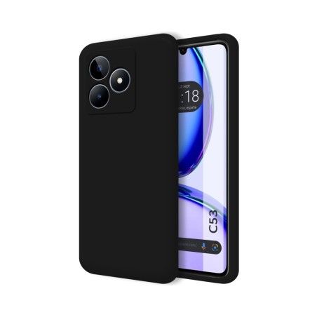Funda Silicona Líquida Ultra Suave para Realme C53 color Negra