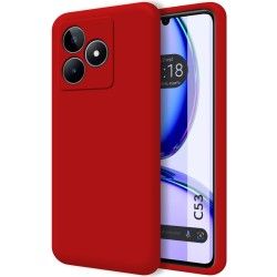 Funda Silicona Líquida Ultra Suave para Realme C53 color Roja