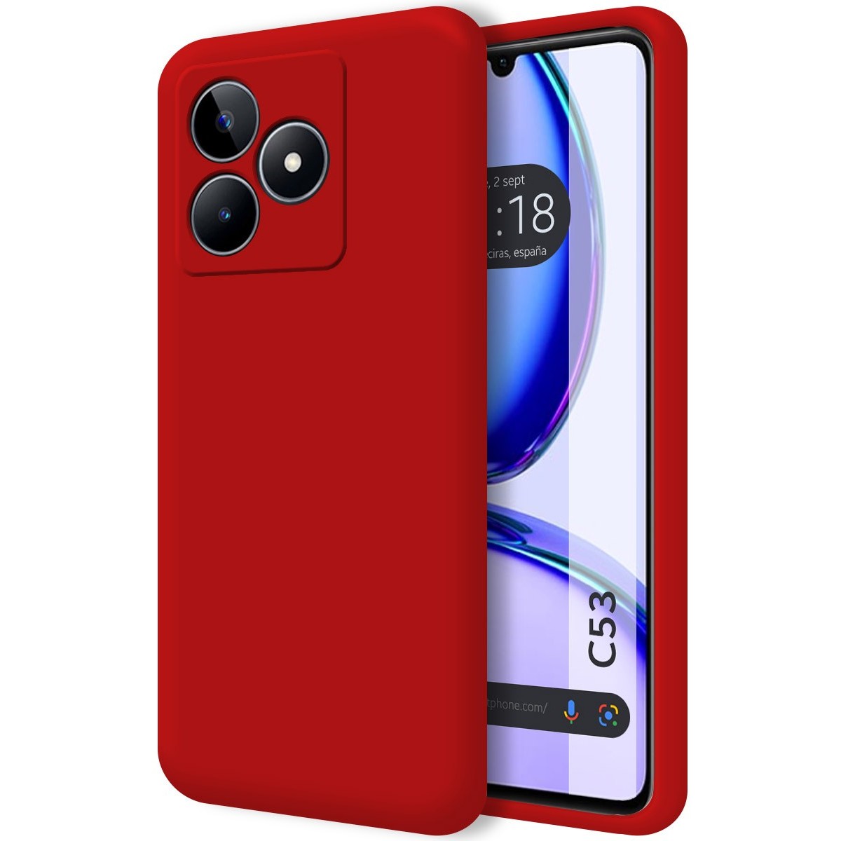 Funda Silicona Líquida Ultra Suave para Realme C53 color Roja