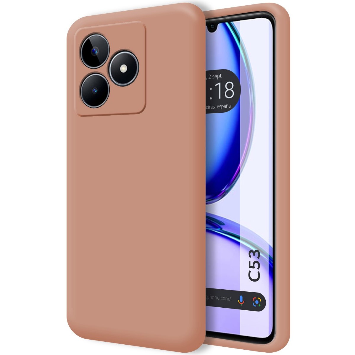 Funda Silicona Líquida Ultra Suave para Realme C53 color Rosa