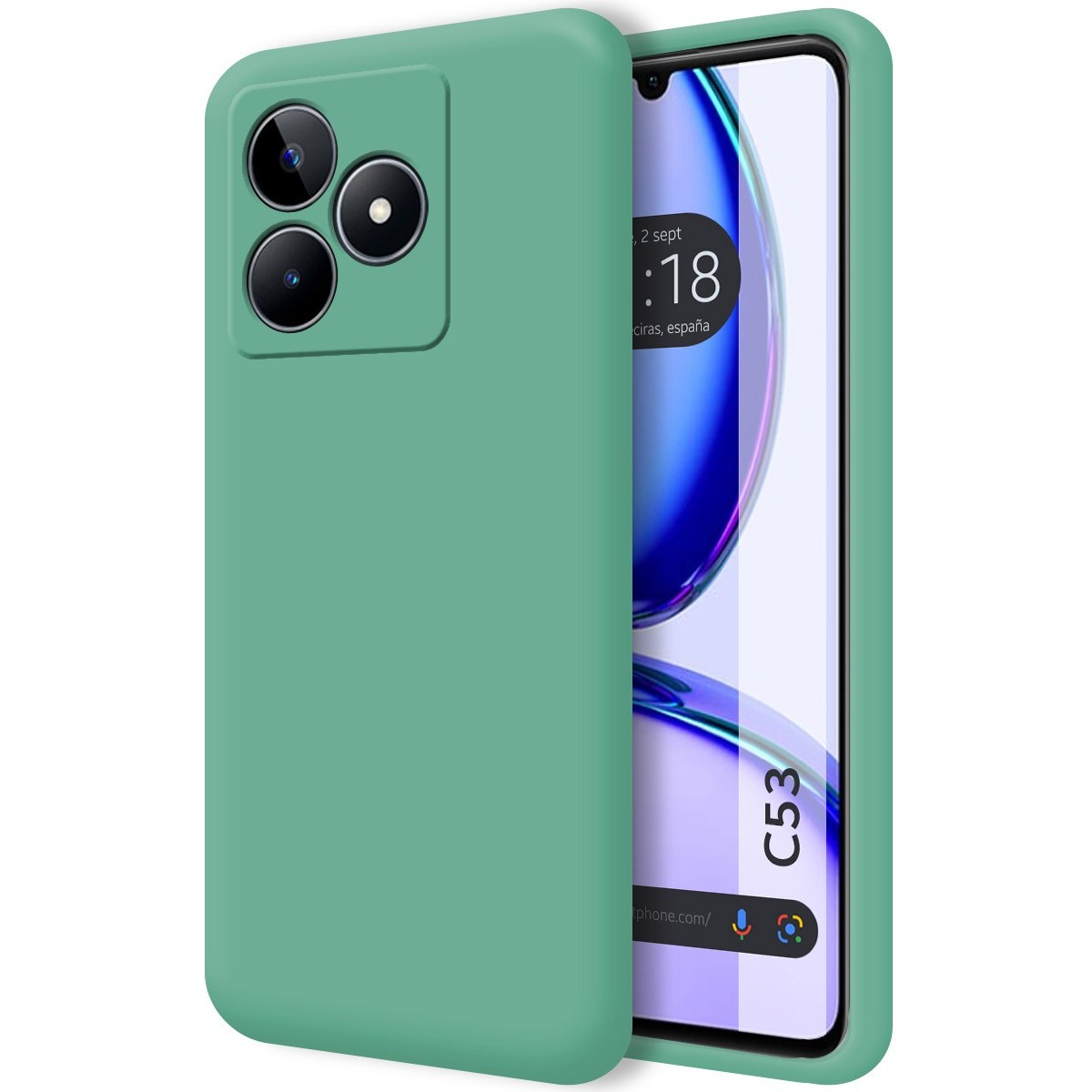 Funda Silicona Líquida Ultra Suave para Realme C53 color Verde