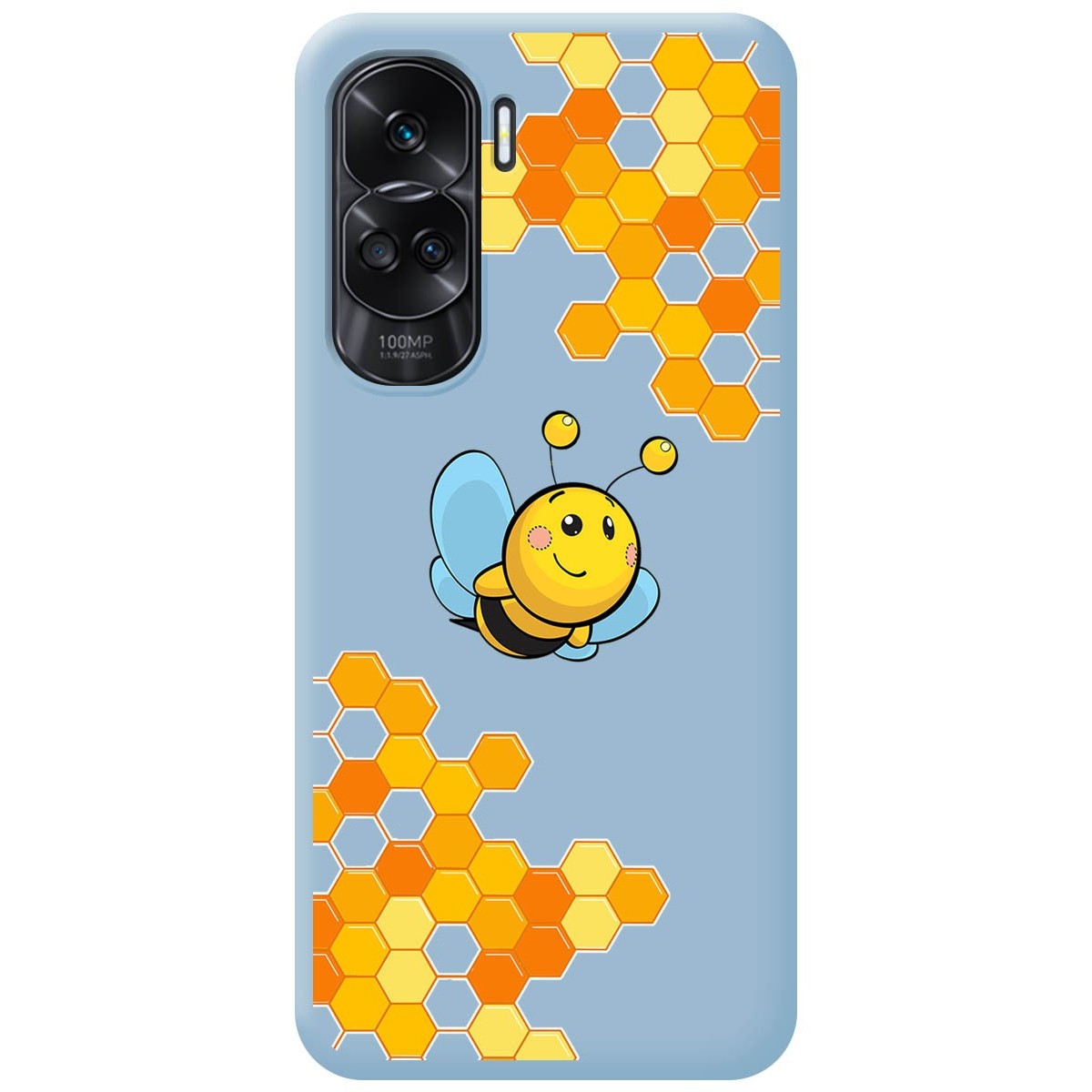 Funda Silicona Líquida Azul compatible con Huawei Honor 90 lite 5G diseño Abeja Dibujos