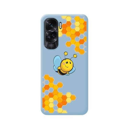 Funda Silicona Líquida Azul compatible con Huawei Honor 90 lite 5G diseño Abeja Dibujos