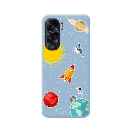 Funda Silicona Líquida Azul compatible con Huawei Honor 90 lite 5G diseño Espacio Dibujos