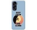 Funda Silicona Líquida Azul compatible con Huawei Honor 90 lite 5G diseño Hombre Escalada Dibujos