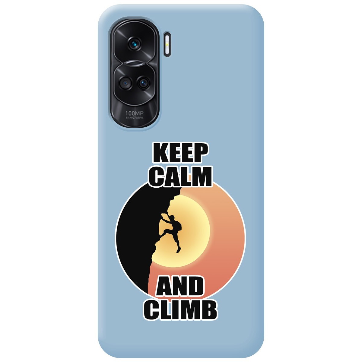 Funda Silicona Líquida Azul compatible con Huawei Honor 90 lite 5G diseño Hombre Escalada Dibujos