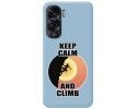 Funda Silicona Líquida Azul compatible con Huawei Honor 90 lite 5G diseño Mujer Escalada Dibujos