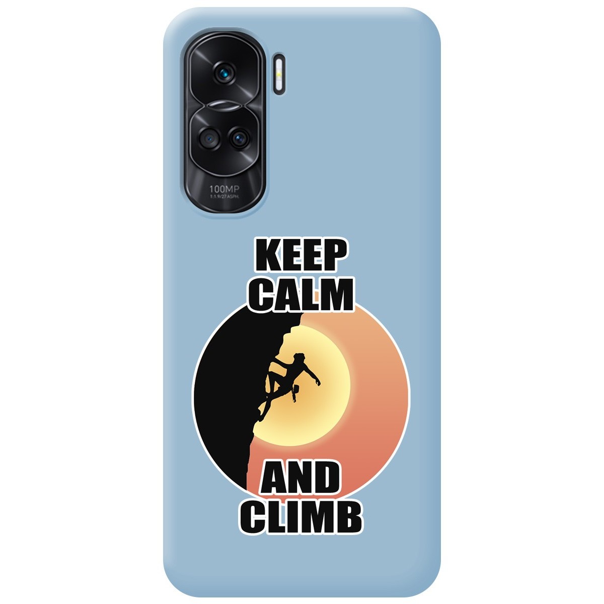 Funda Silicona Líquida Azul compatible con Huawei Honor 90 lite 5G diseño Mujer Escalada Dibujos