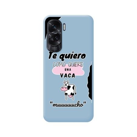 Funda Silicona Líquida Azul compatible con Huawei Honor 90 lite 5G diseño Vaca Dibujos