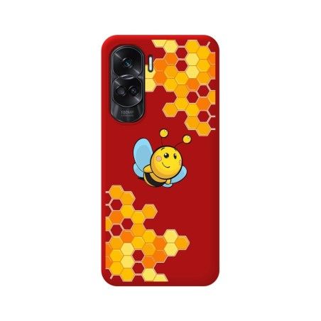 Funda Silicona Líquida Roja compatible con Huawei Honor 90 lite 5G diseño Abeja Dibujos